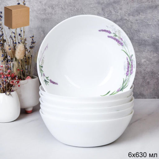 Набор суповых тарелок 6 штук 630 мл 155 мм Дэй / FLMLTW60 (18142-1) /уп 8/ Лаванда