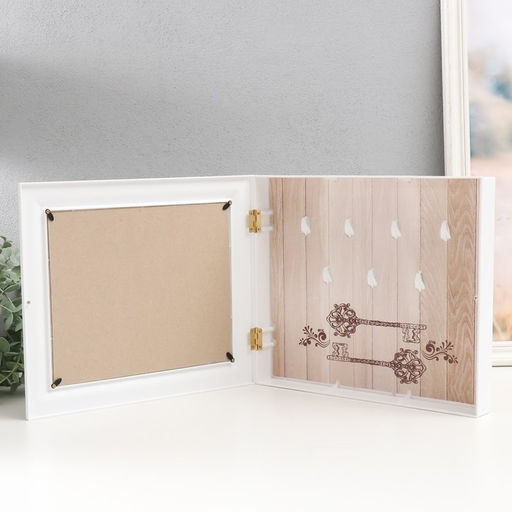 Ключница закрытая "Листья" 26,5х31,5 см Белый