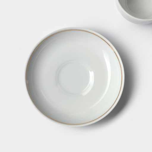 Чайная пара Добрушский завод «Бельё»: 2 предмета: чашка 250 мл, блюдце d=15 см, фарфор, белая