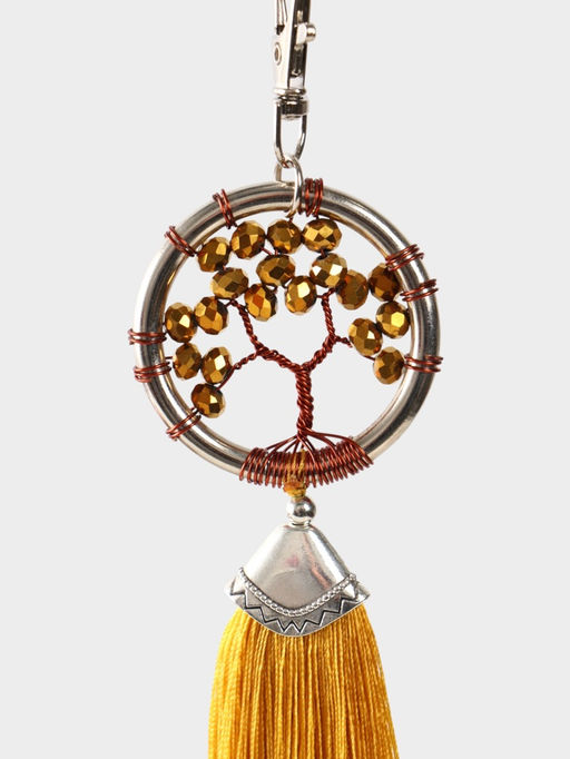 Брелок ловец снов «Древо жизни», 19 см, золотистый