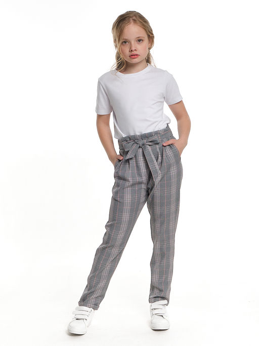 Брюки для девочки в клетку 22-6688 клетка/синий - Mini maxi фото 11