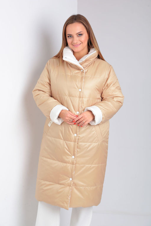 Пальто Diamant 1901 бело-бежевый фото 6