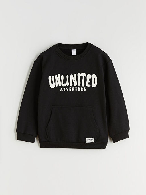 Bask?l? Erkek ?ocuk Sweatshirt 2li