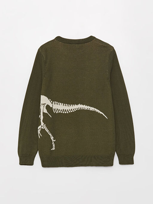 Bisiklet Yaka Desenli Uzun Kollu Erkek ?ocuk Triko Kazak - Waikiki фото 2