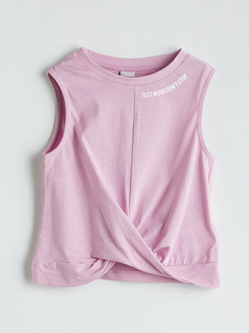 Bisiklet Yaka K?z ?ocuk Crop Atlet