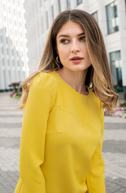 Платье мини желтый - Donna saggia фото 3