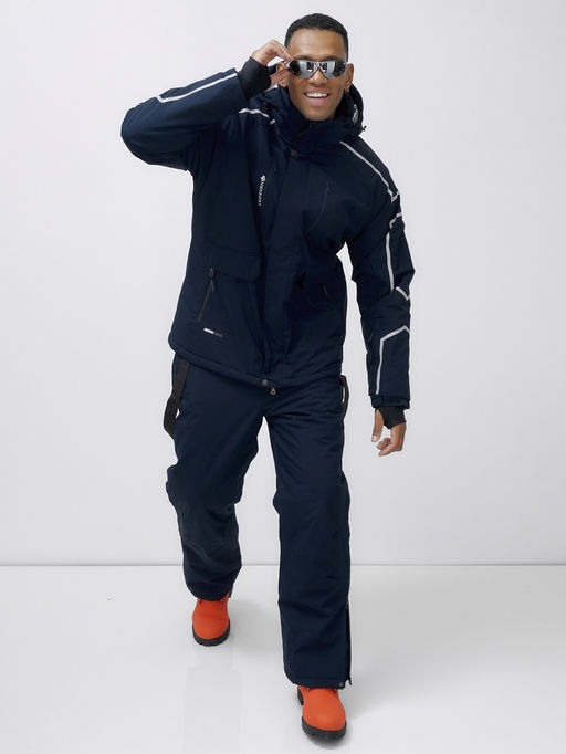 Горнолыжный костюм мужской зимний темно-синего цвета 390TS - Leifensh фото 22