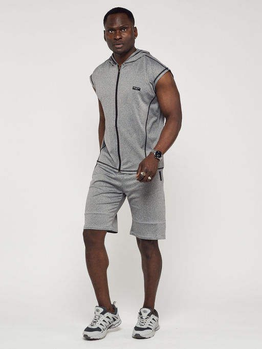 Спортивный костюм летний мужской серого цвета 22610Sr