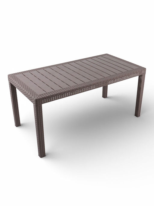 Стол садовый Rattan, 153.2×78.9×70.1 см, пластиковый, цвет тёплый орех
