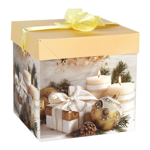 Цена за 12 шт. Коробка подарочная 15x15x15 см складная / 125-S /уп 12/840/Новый год - Галеонтрейд фото 2