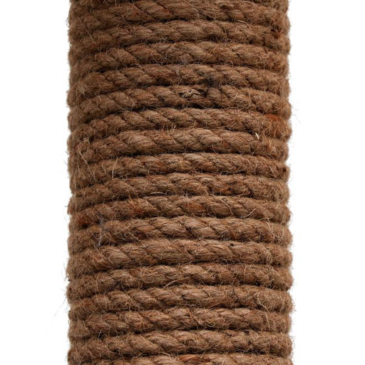 Домик для кошек с когтеточкой «Круглый с площадкой», 52×52×95 см, зебра