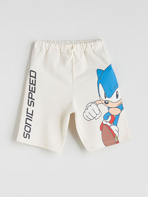 Beli Lastikli Sonic Bask?l? Erkek ?ocuk ?ort
