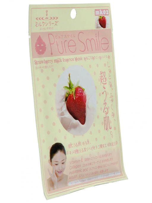 Маска для лица SunSmile PureSmile mk02 Milk Series Strawberry milkEssMask косм клубн мол 1шт 1/600, ,  фото 2