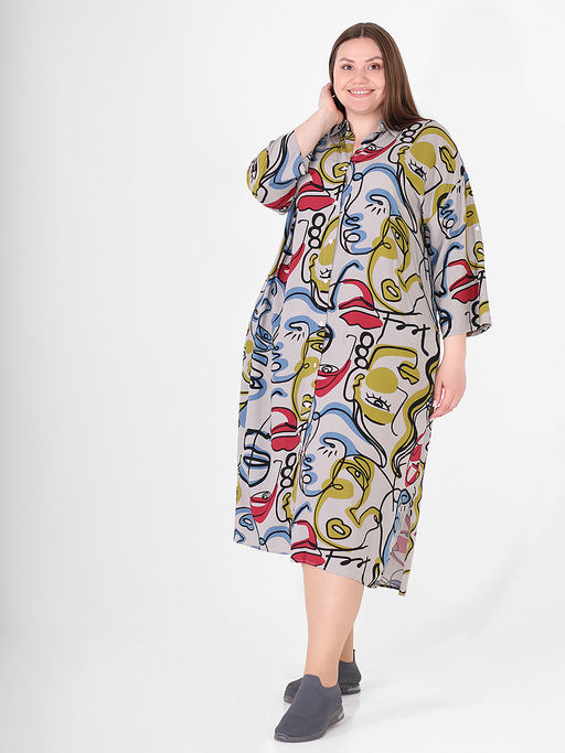 Платье летнее с ярким рисунком женское - Almond фото 2