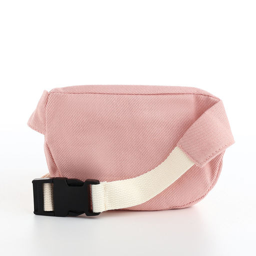 Сумка детская поясная на молнии, наружный карман, розовая