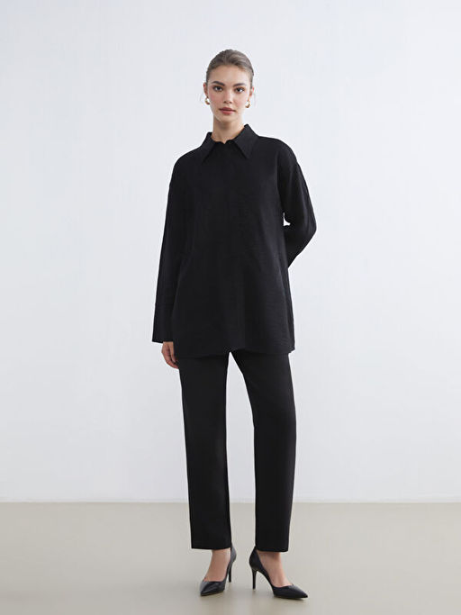 Kendinden Desenli Kad?n G?mlek Tunik