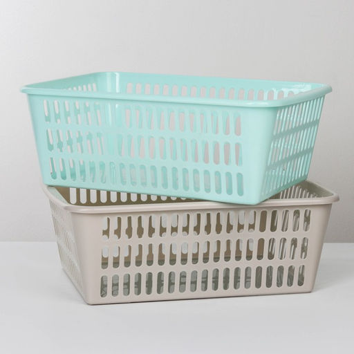 Корзина для хранения Полимербыт, пластик, 36×25×12.5 см, МИКС