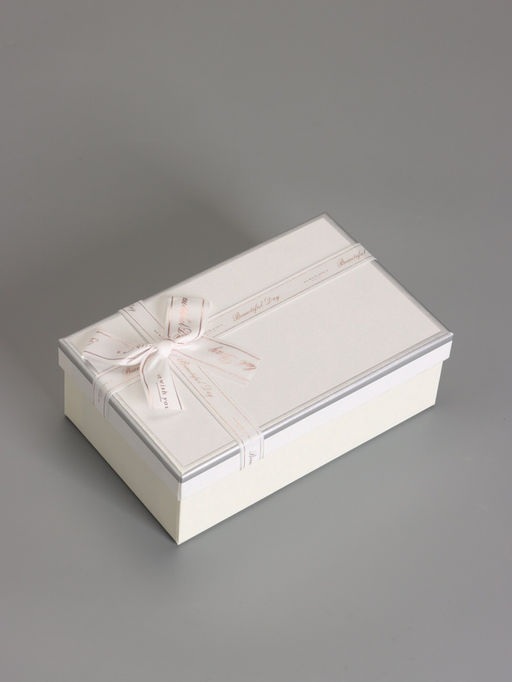 Набор подарочных коробок 3 в 1 прямоугольные с бантом, белый, 23×16×9.5; 21×14×8; 19×12×6.5 см