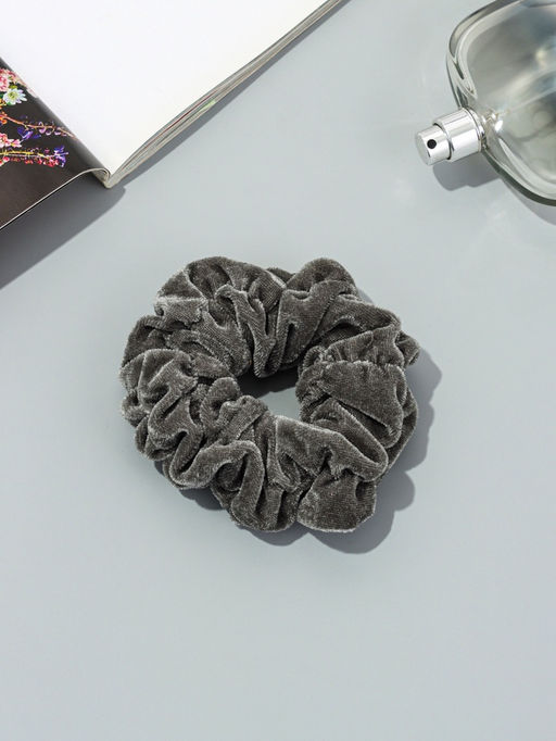 Цена за 2 шт. Резинка для волос «Орбита», джемма бархат, 10 см, серая