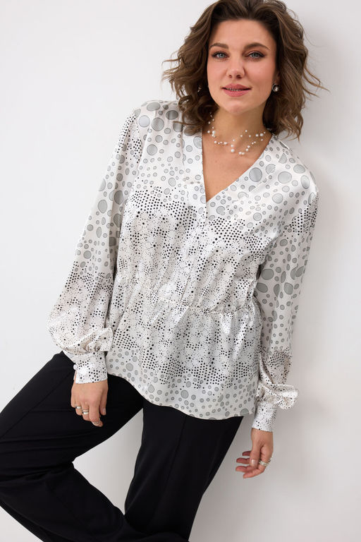 Блуза BegiModa 4146 круги на белом