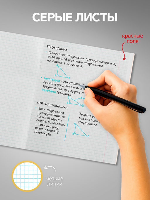 Набор тетрадей, 96 листов в клетку Calligrata "Цветы-1", серые листы, 4 штуки