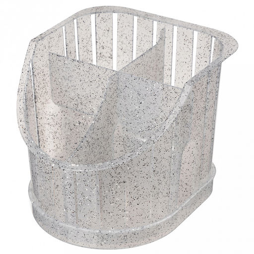 Сушилка для столовых приборов пластмассовая "Verona" 16х14,2х12,8см, 4-х секционная, с поддоном, пищевой полипропилен, гранит светло-серый (Россия)