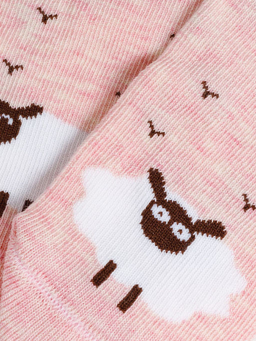 Цена за 5 пар! Носки детские розовые с рисунком в виде барашков - Mark formelle фото 3