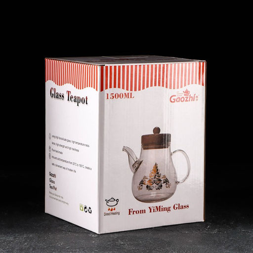 Чайник стеклянный заварочный с бамбуковой крышкой и металлическим фильтром «Эко. Восток», 1,2 л, 20×12,5×17 см