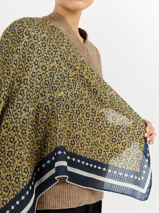 Большой, мягкий, тонкий и очень нежный двусторонний платок с рисунком - Tantino фото 4