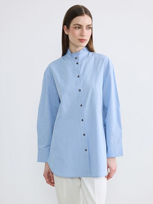 Туника Poplin воротник-стойка