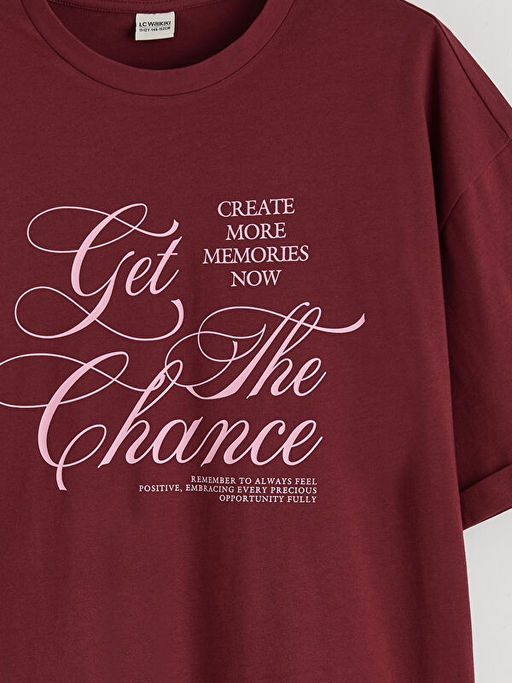 Bisiklet Yaka Bask?l? K?z ?ocuk Ti??rt