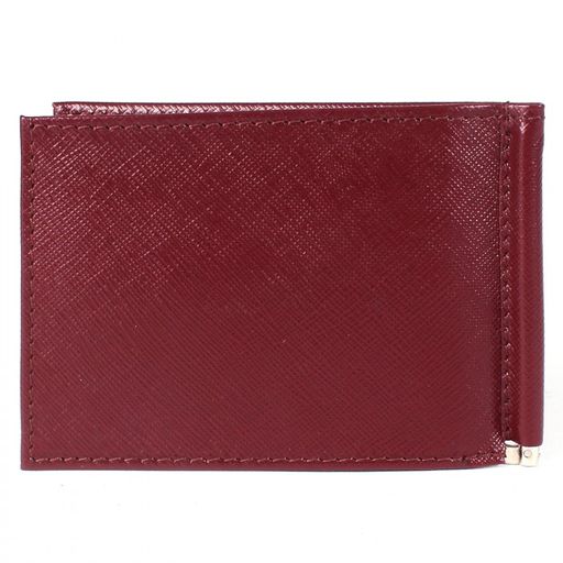 Зажим для купюр Premier-М-53 натуральная кожа (8 карм), бордо сафьян (582) 205370  фото 2