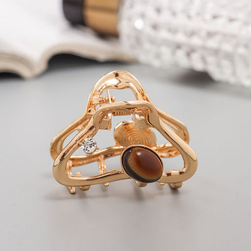 Цена за 6 шт. Крабик для волос «Эдисон», изгиб, 4.5 см, золото