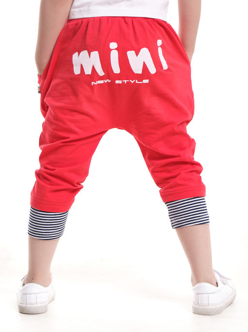 Бриджи трикотажные с принтом UD 0312 красный - Mini maxi фото 3