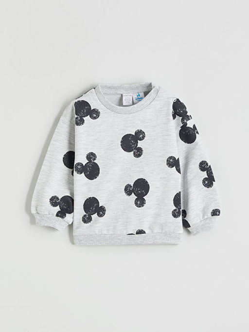 Minnie Mouse Bask?l? Erkek Bebek Sweatshirt ve E?ofman Alt?