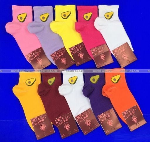 Цена за 10 пар. ЦВЕТНЫЕ НОСКИ женские АВОКАДО ECONOM 36-41 (фактически 36-40) - For you фото 2