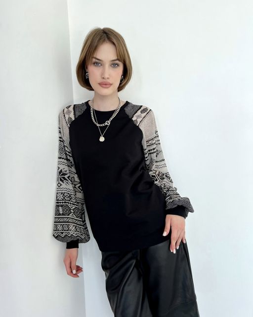 Свитшот с шифоновым рукавом реглан 71.6.18 - Elena sorti фото 3