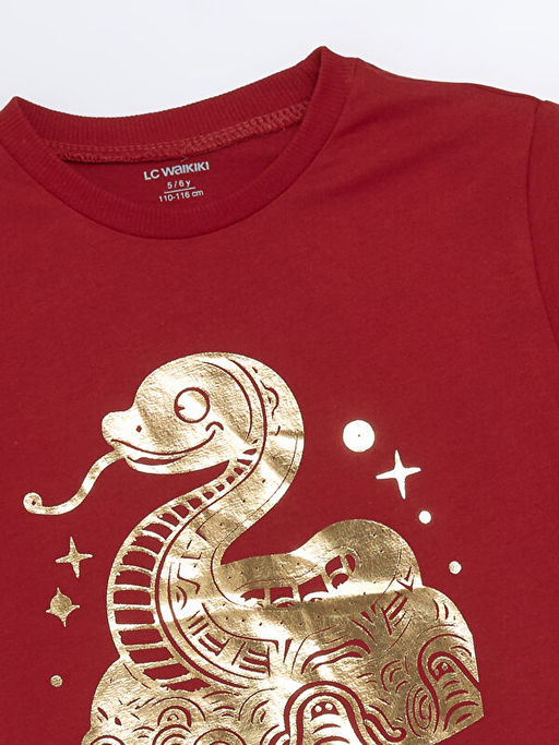 Bisiklet Yaka K?sa Kollu Bask?l? Erkek Bebek Ti??rt - Waikiki фото 2