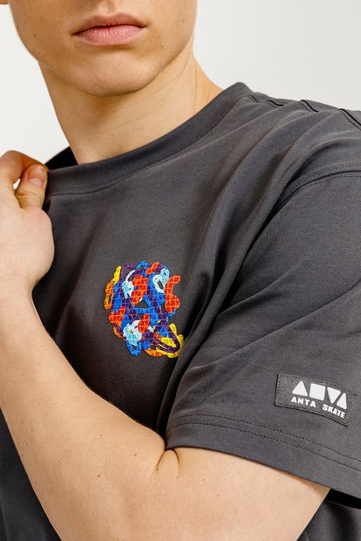 Футболка Хлопок Темно-серый - Anta фото 3