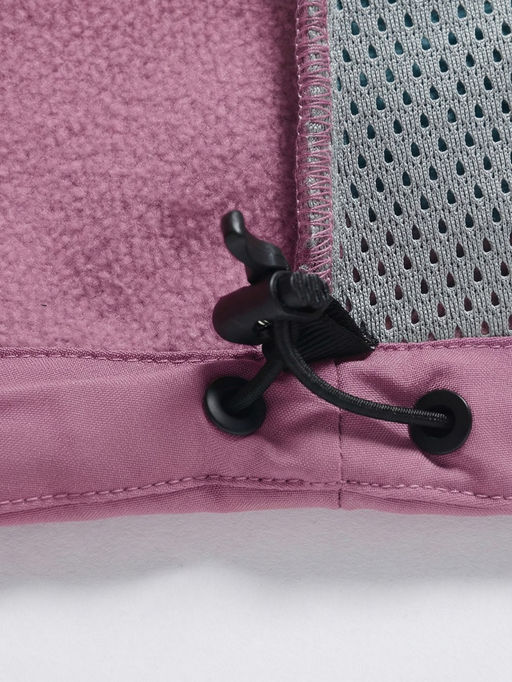 Парка женская софтшелл виндстоппер удлинённая с капюшоном малинового цвета 9614_1M