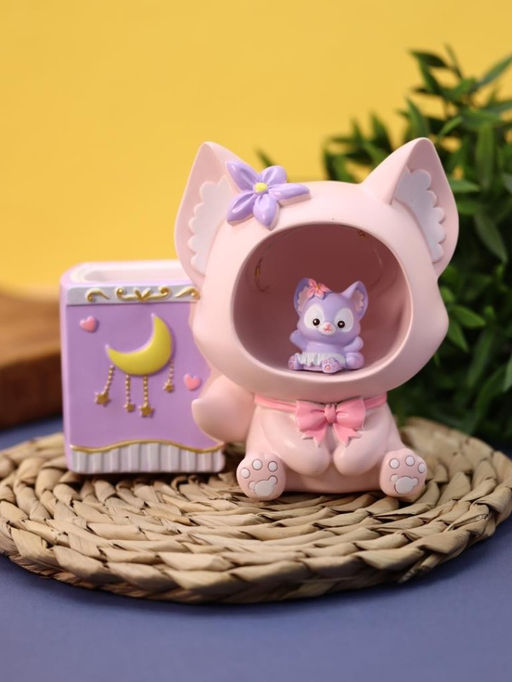 Ночник - подставка для канцелярских принадлежностей Baby fox, pink (17 см), пластик