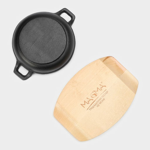 Сковорода Magma «Далат», 16,5×12,5×3,2 см, не деревянной подставке, чугун, индукция, чёрная