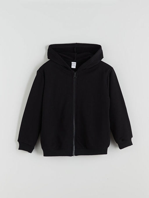 Kap??onlu Erkek ?ocuk Fermuarl? Sweatshirt