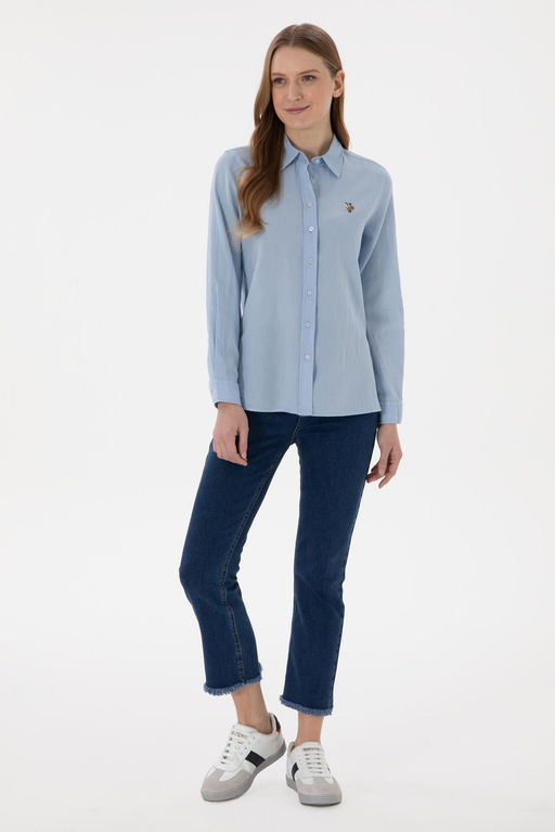 Kad_n A__k Mavi Uzun Kollu Basic G_mlek Sepette S_rpriz _ndirim - U.s. polo assn фото 4