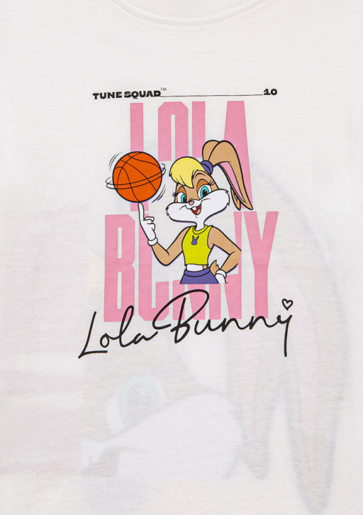 Lola Bunny Bask?l? Ekru Tisort - Mavi фото 5