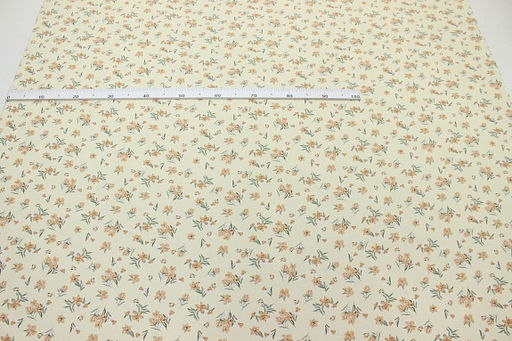 Штапель Нарциссы на молочном, ш.1.45м, вискоза-100%, 100гр/м.кв - Купава фото 3