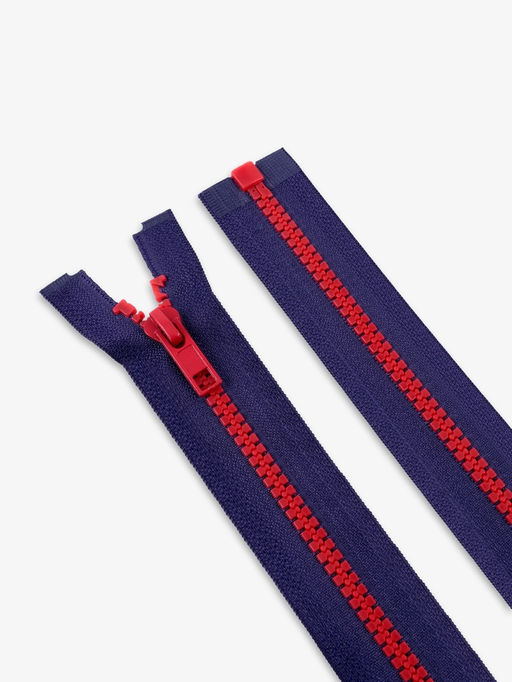 Цена за 10 шт. Молния «Трактор», №5, разъёмная, замок автомат, 80 см, синяя, красная