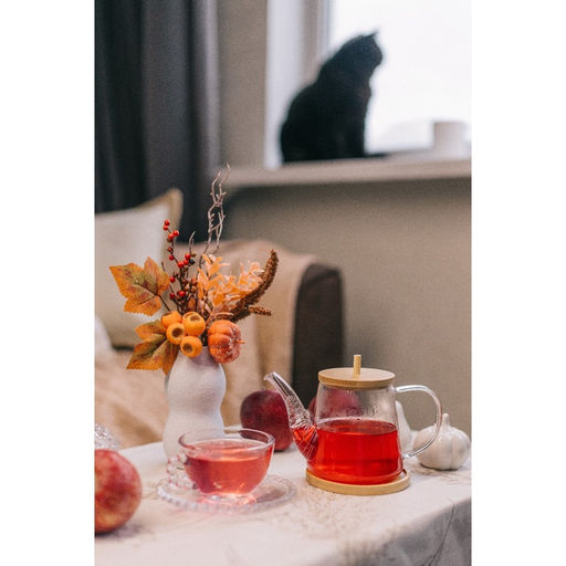 Заварочный чайник BellaTenero «Бамбук», 600 мл, 19×11.3×12.2 см, с бамбуковой крышкой, металлический фильтр, стекло