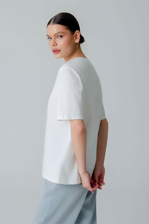 Арт. 3-1155 Футболка женская 44-50 (4 шт) Цвет:молочный - Калинка фото 11