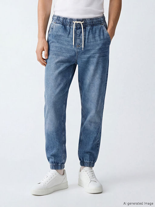 Jogger Fit Erkek Jean Pantolon